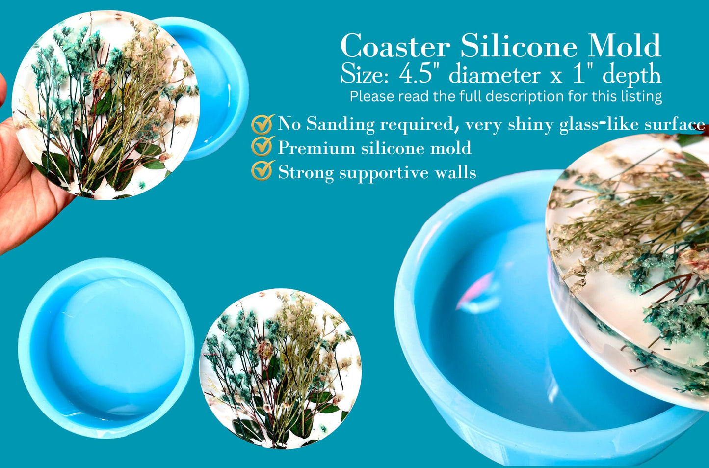 Clear 4.5" Round Coaster Molds