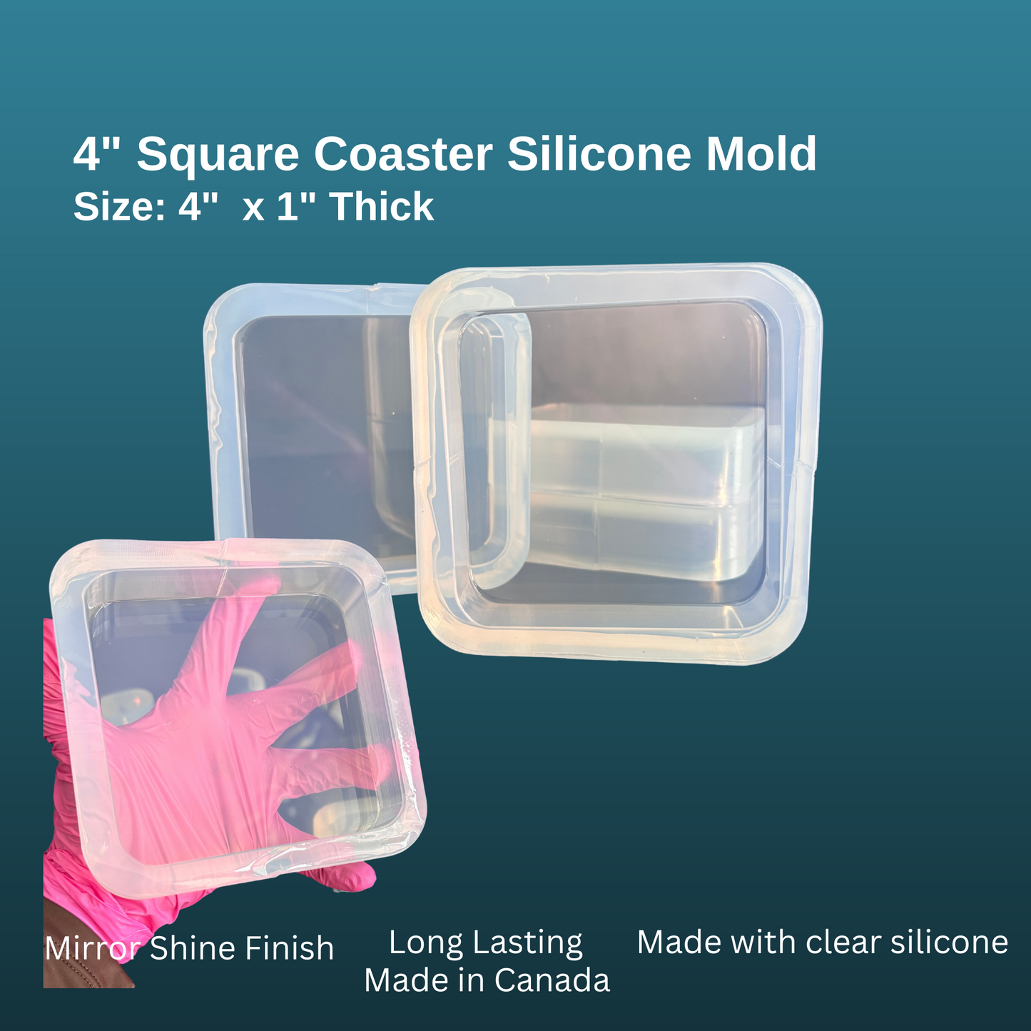 4" Square Coaster Mold - Rounded Corners