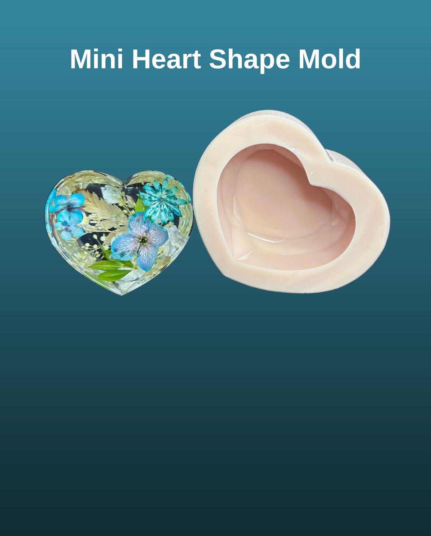 Heart Shape Paper weight silicone mold, heart silicone mold, paper weight resin mold, flower preservation mold, mini heart shape mold