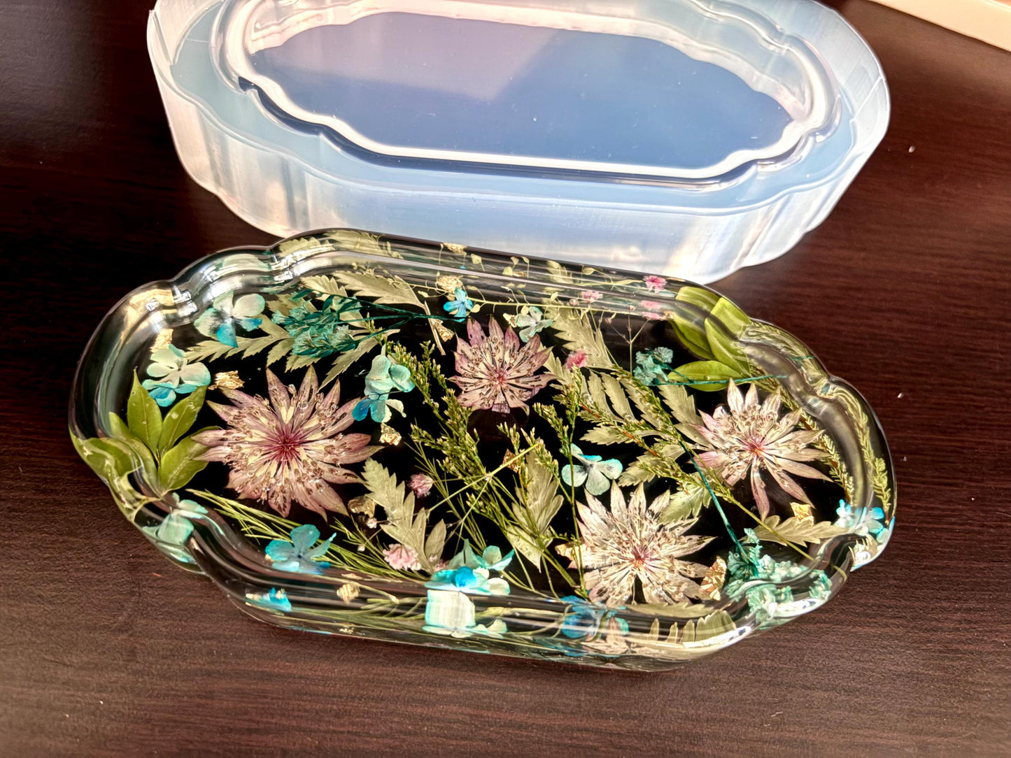 Victorian Tray Silicone Mold, Flower Preservation Mold, Resin Casting Mold