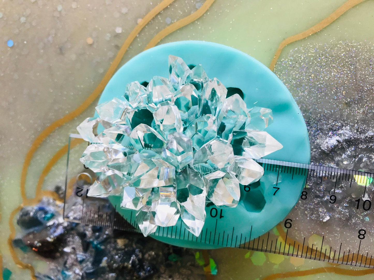 Crystal Cluster silicone mold|| High gloss shiny crystal mold || high quality mold