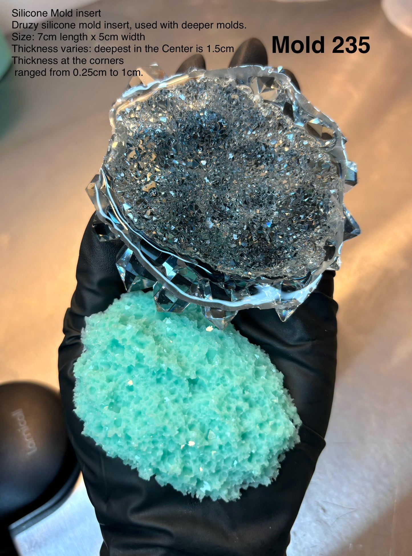 Crystal Druzy mold, Druzy silicone insert, Crystal Cluster Mold, Classique Mold 235, Resin Crystal Mold
