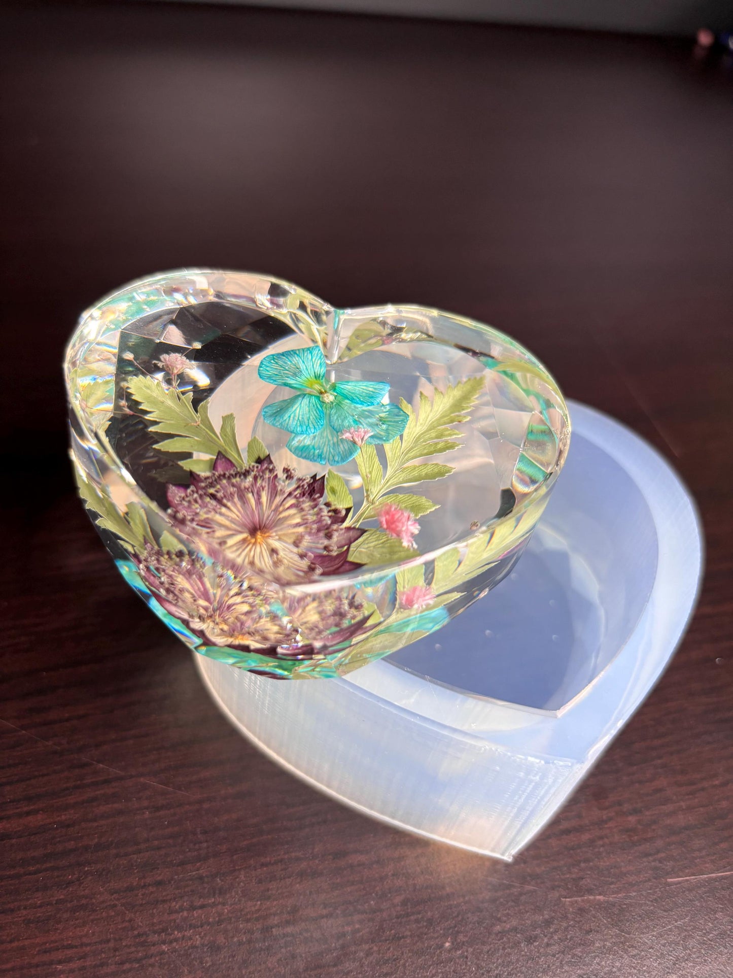 Heart Shape Paper weight silicone mold, heart silicone mold, paper weight resin mold, flower preservation mold