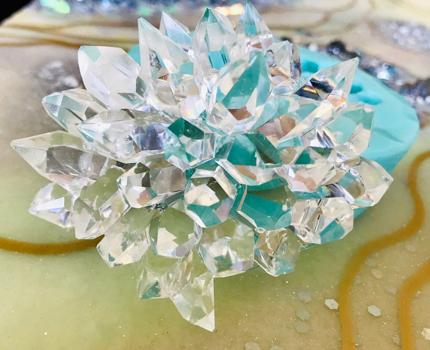 Crystal Cluster silicone mold|| High gloss shiny crystal mold || high quality mold