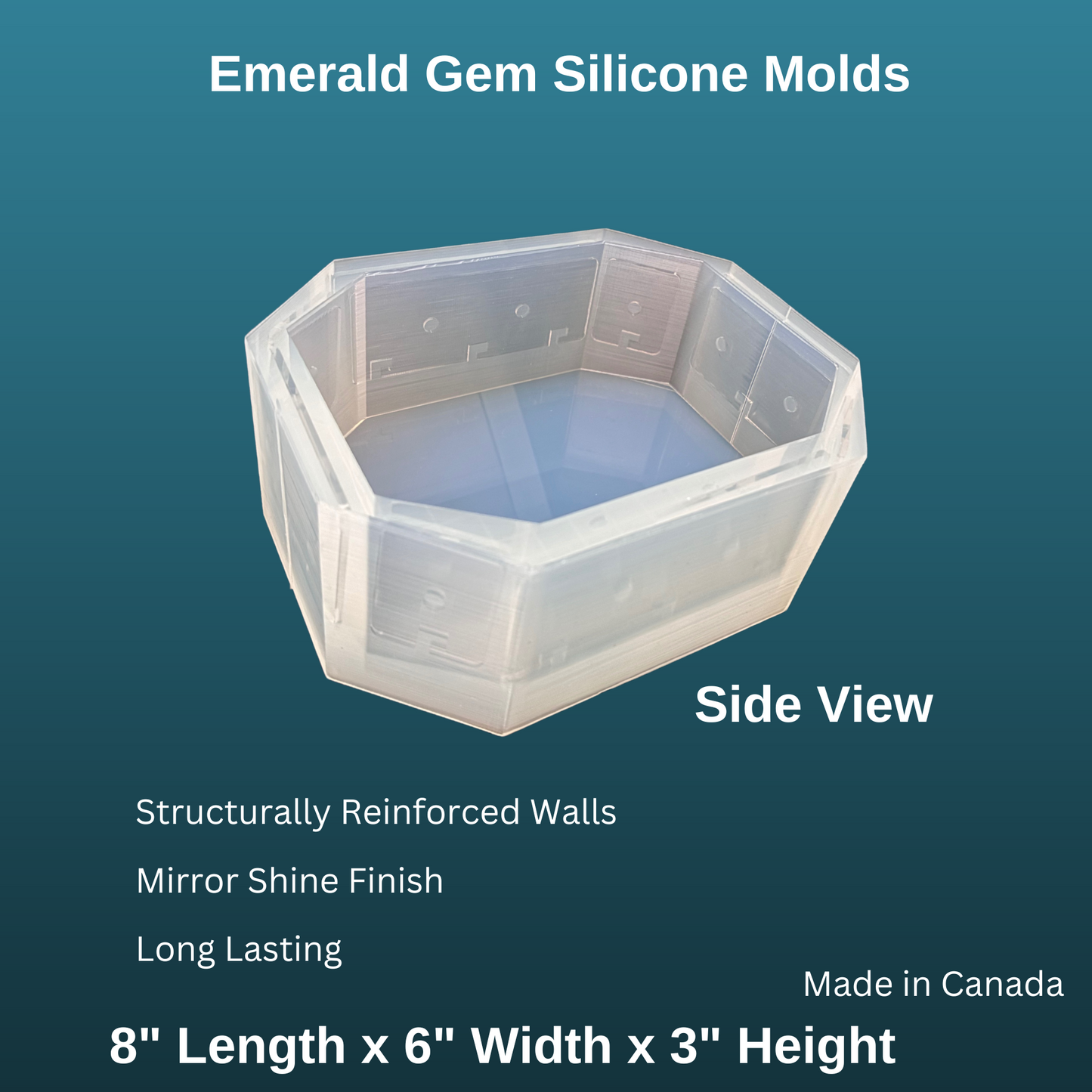 Emerald Gem Mold: 8"L x 6"W x 3"H