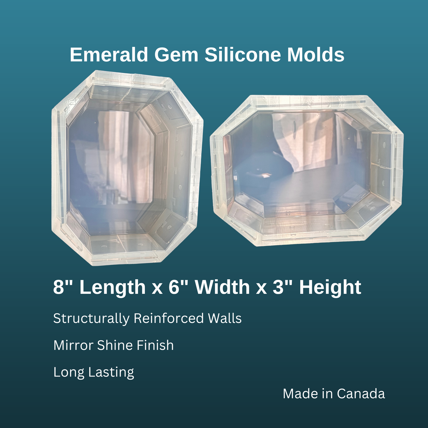 Emerald Gem Mold: 8"L x 6"W x 3"H