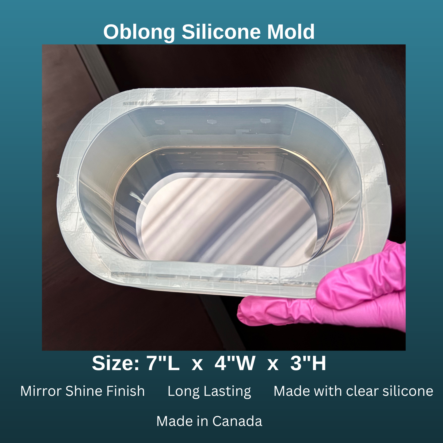 Oblong Silicone Mold - 7" L x 4" W x 3" H