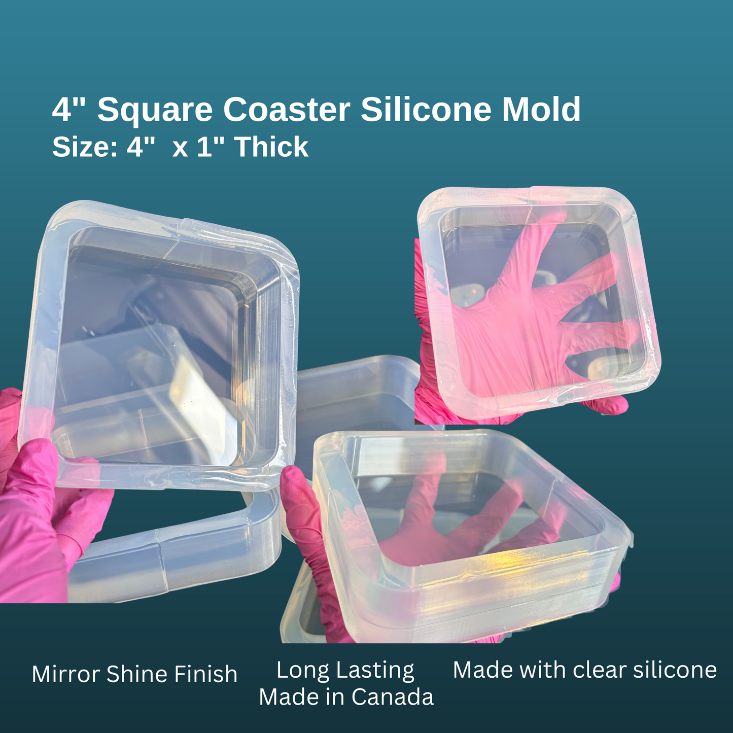 4" Square Coaster Mold - Rounded Corners