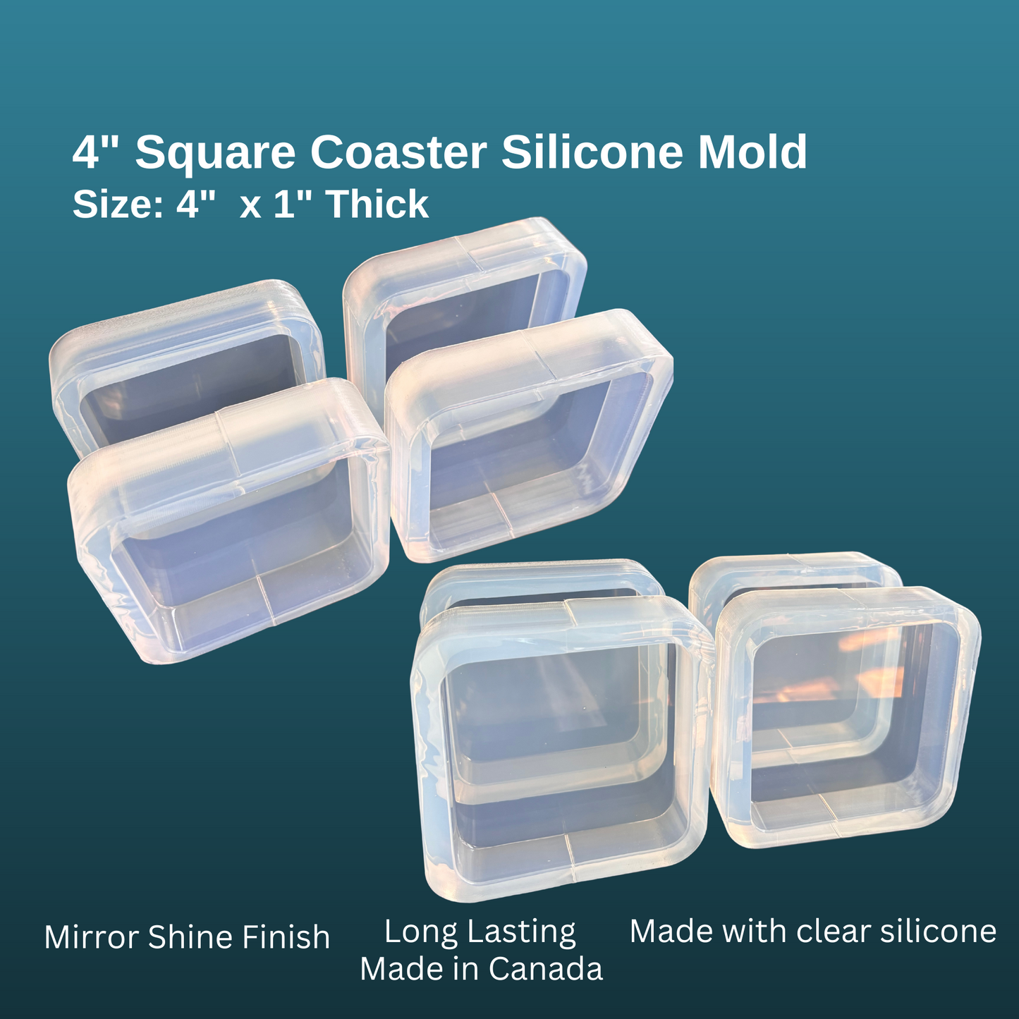 4" Square Coaster Mold - Rounded Corners