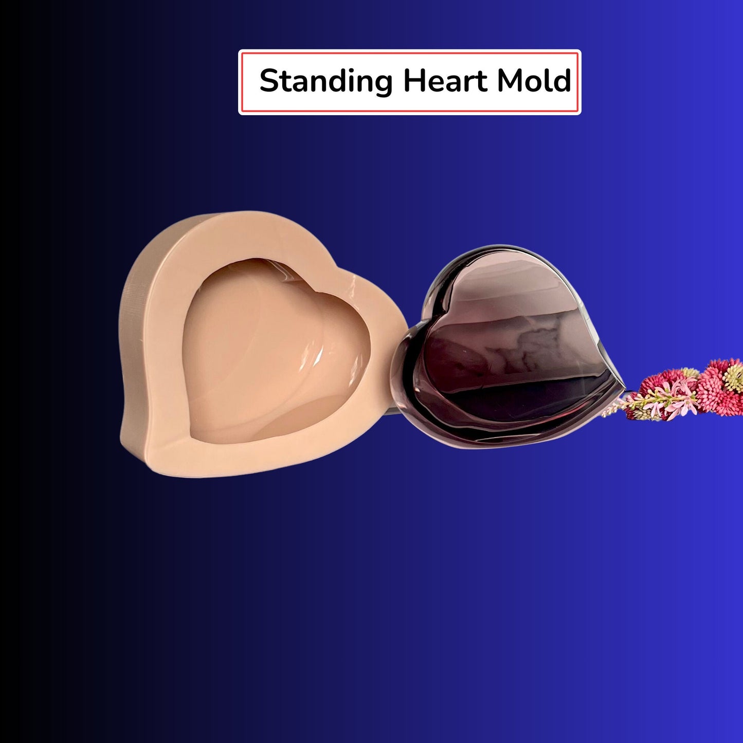Resin heart silicone molds, Mini heart mold, deep silicone heart mold, resin casting mold, Classique Molds, Flower preservation molds