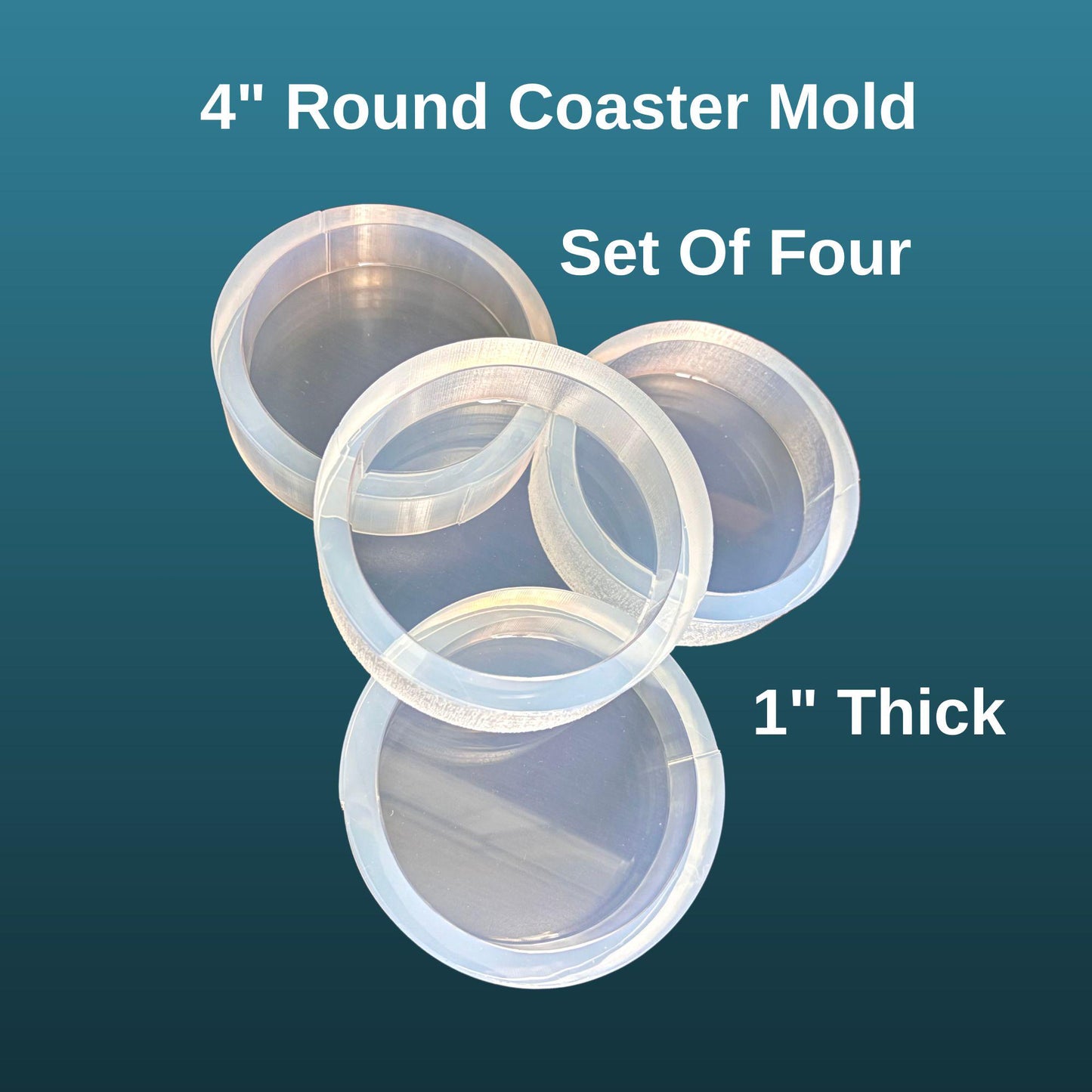 SET OF 4 Coasters - 4" Diameter x 1" Thick