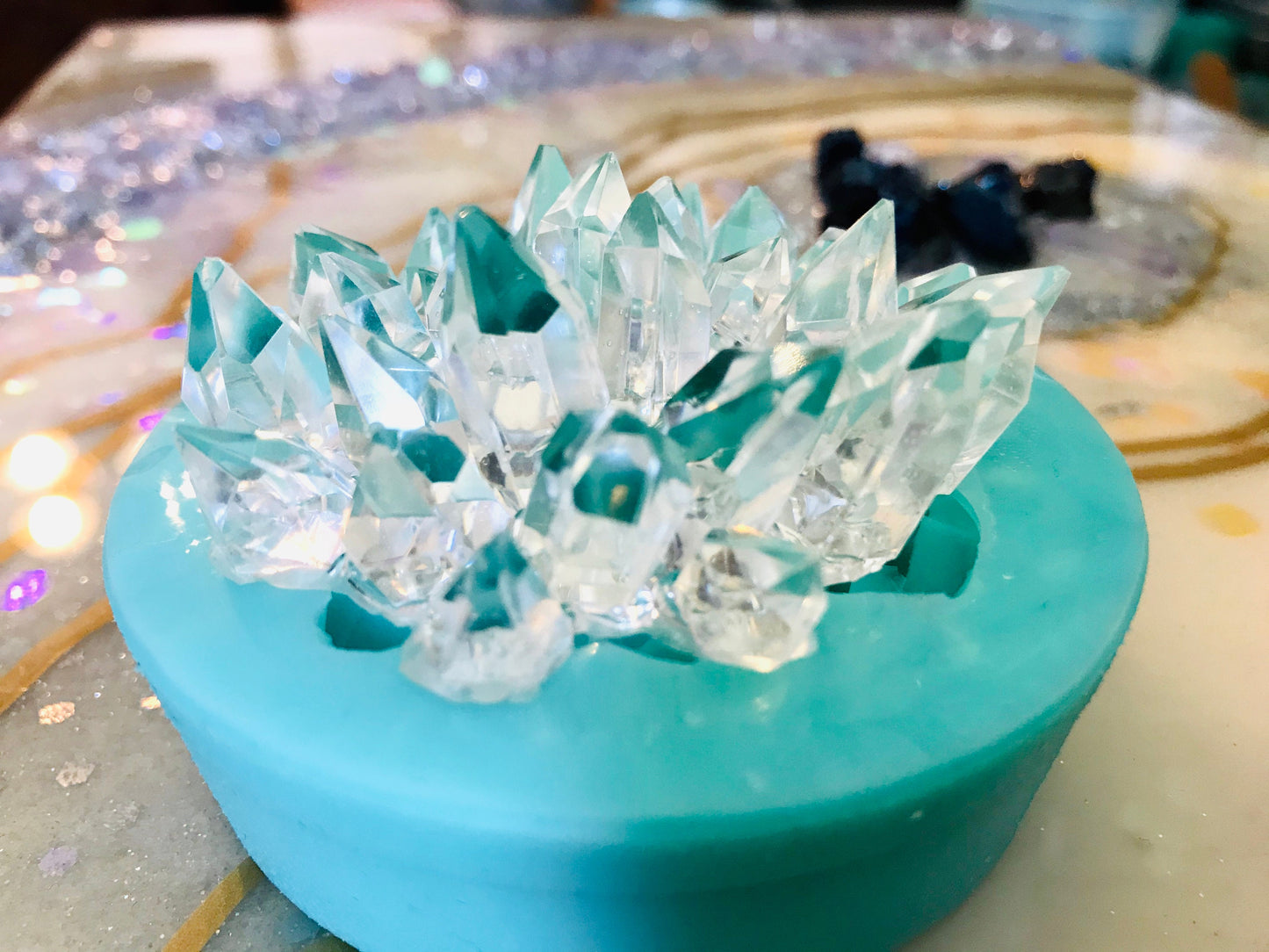 Crystal Cluster silicone mold|| High gloss shiny crystal mold || high quality mold