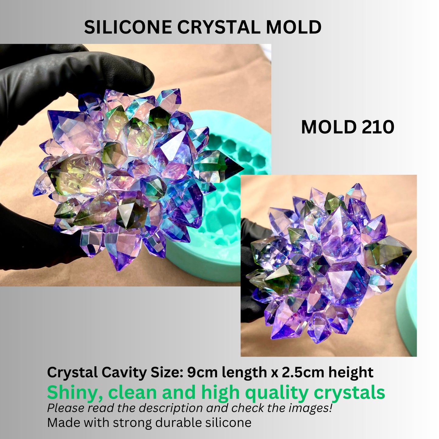 Classique Mold 210, Crystal Cluster Mini Silicone Mold, Crystal Mold