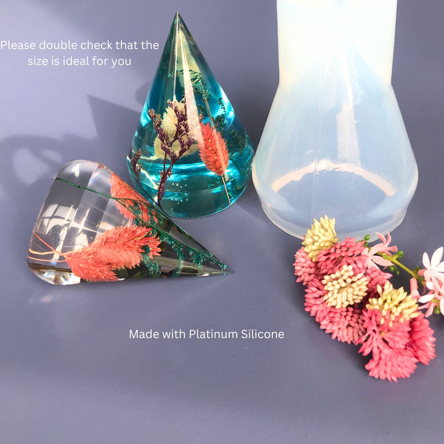 Ring Holder Molds, Smooth Rounded Cone Ring Holder Mold, High Quality Resin Molds, Clear silicone Molds, Deep Casting Molds