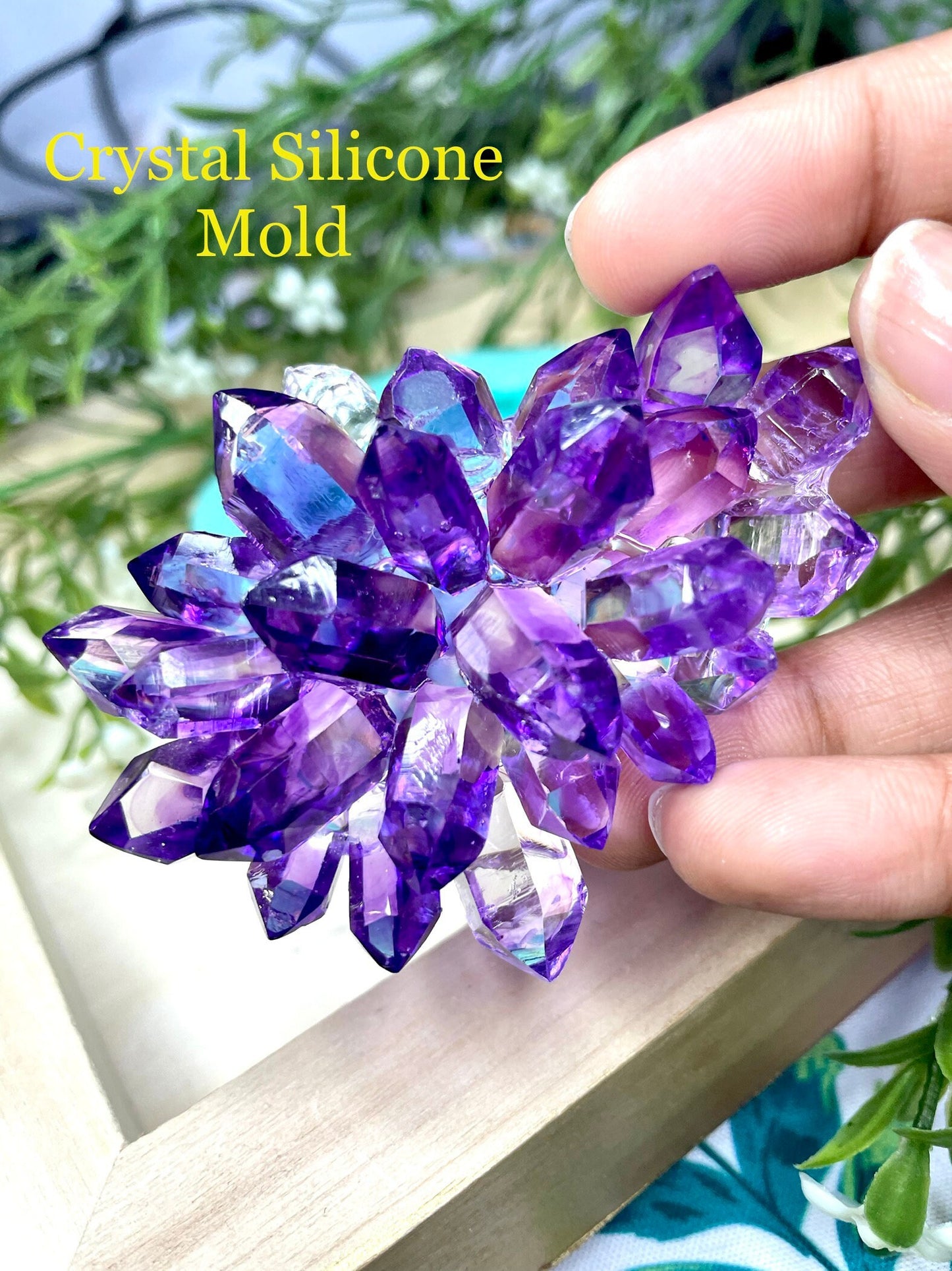 Resin Crystal Cluster || Resin crystal cluster silicone mold || Crystal silicone moulds ||