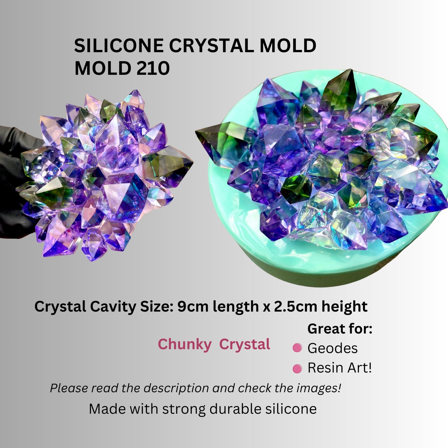 Classique Mold 210, Crystal Cluster Mini Silicone Mold, Crystal Mold