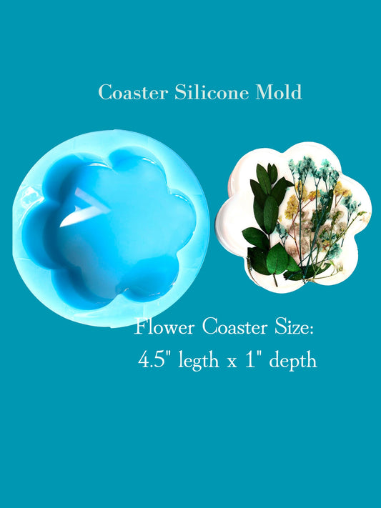 Flower Coaster Molds, Shiny Coaster molds, 1" Deep casting molds, Classique Molds, Casting Molds