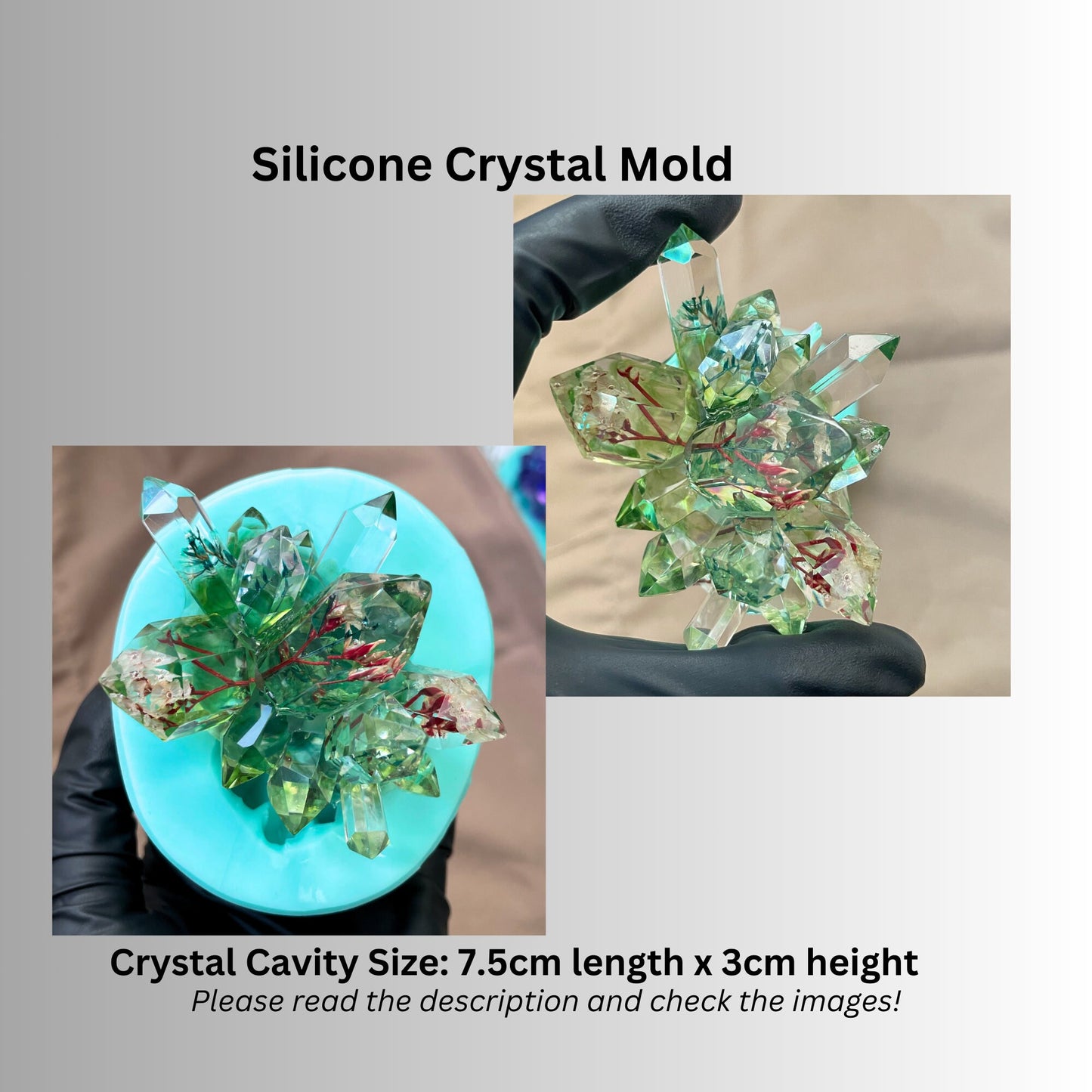 Classique Mold 205 || Glossy Crystal Cluster Silicone Mold ||Classique Mold || Shiny Long Crystal Silicone Mold||