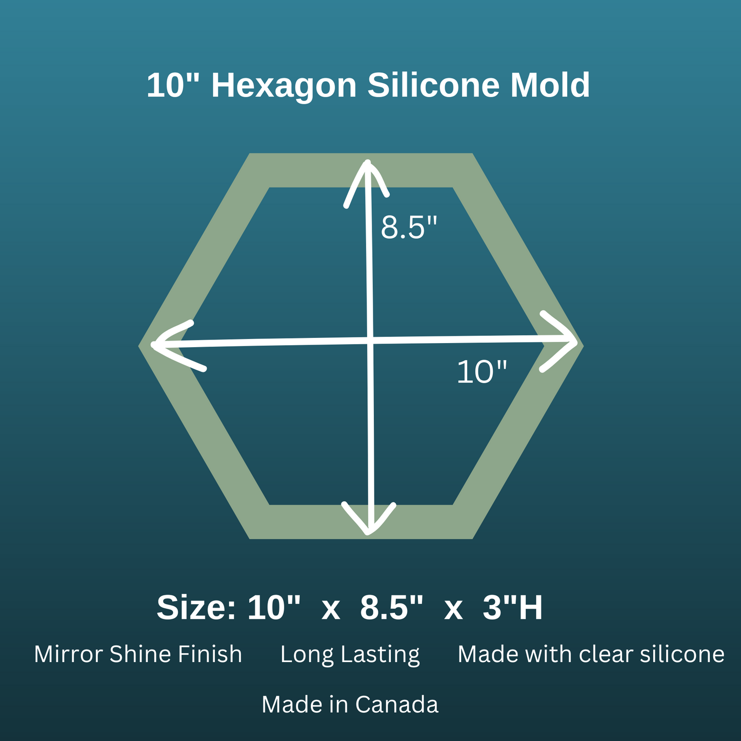 10" Hexagon Silicone Mold