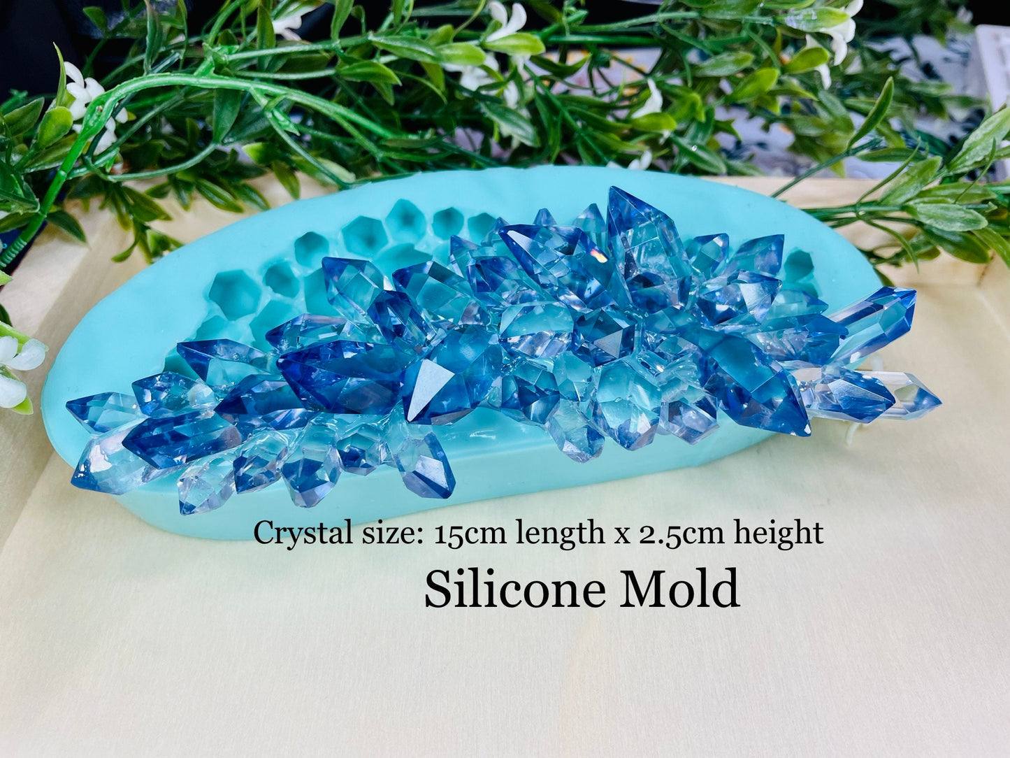 Long Crystal Cluster Mold || Platinum Silicone Mold || Crystal Mold || Resin Crystal Mold ||