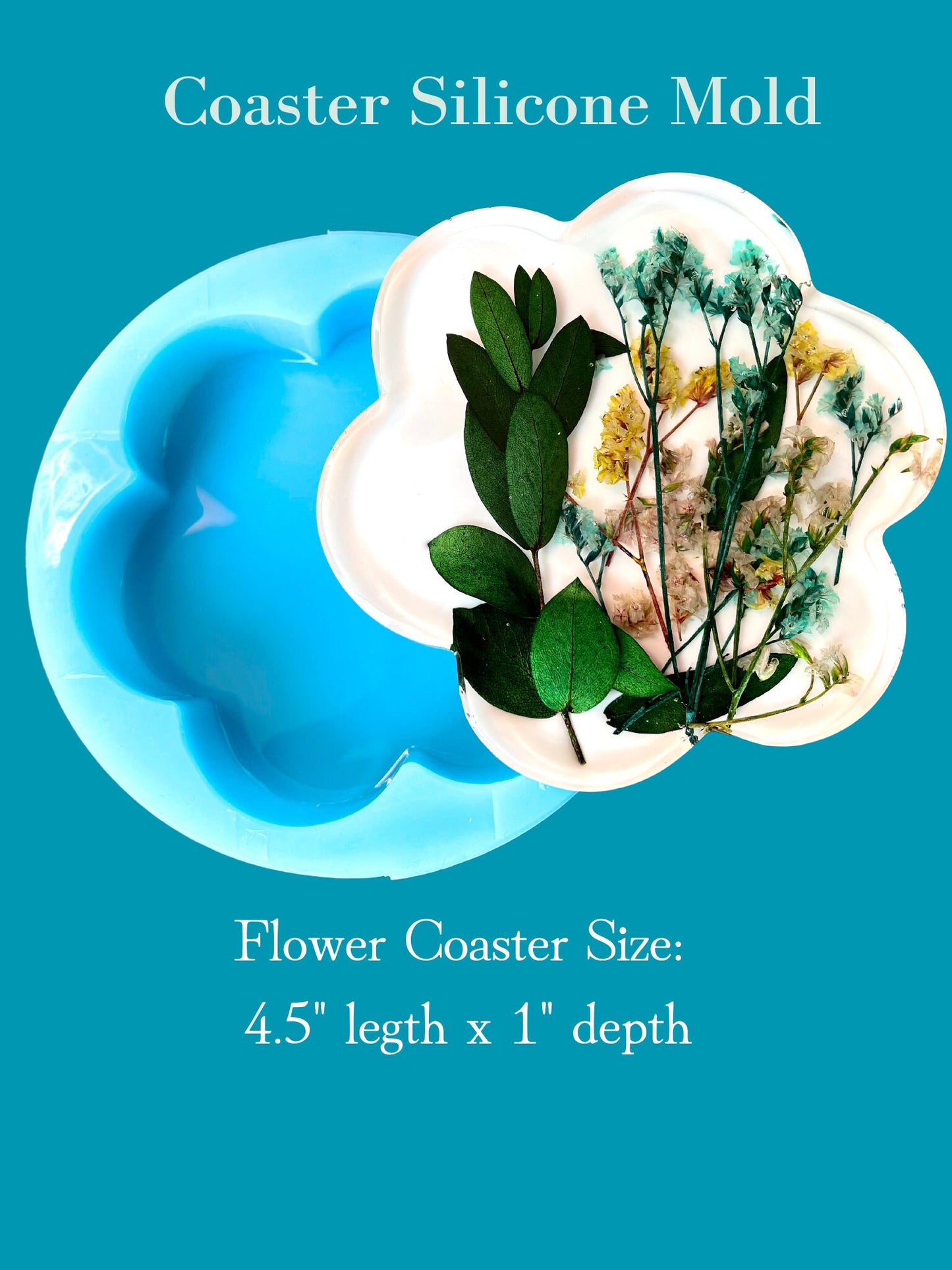 Flower Coaster Molds, Shiny Coaster molds, 1" Deep casting molds, Classique Molds, Casting Molds