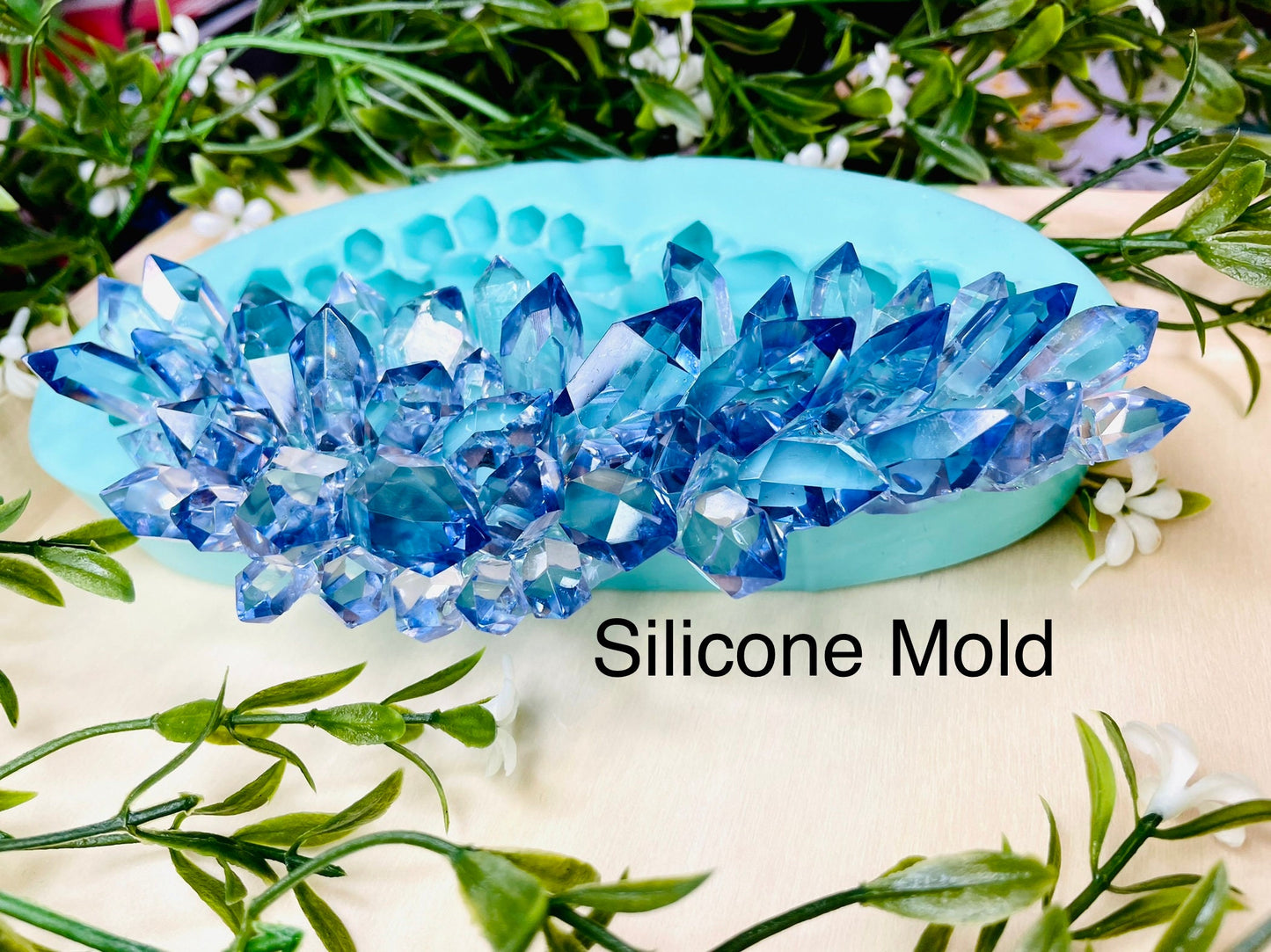 Long Crystal Cluster Mold || Platinum Silicone Mold || Crystal Mold || Resin Crystal Mold ||