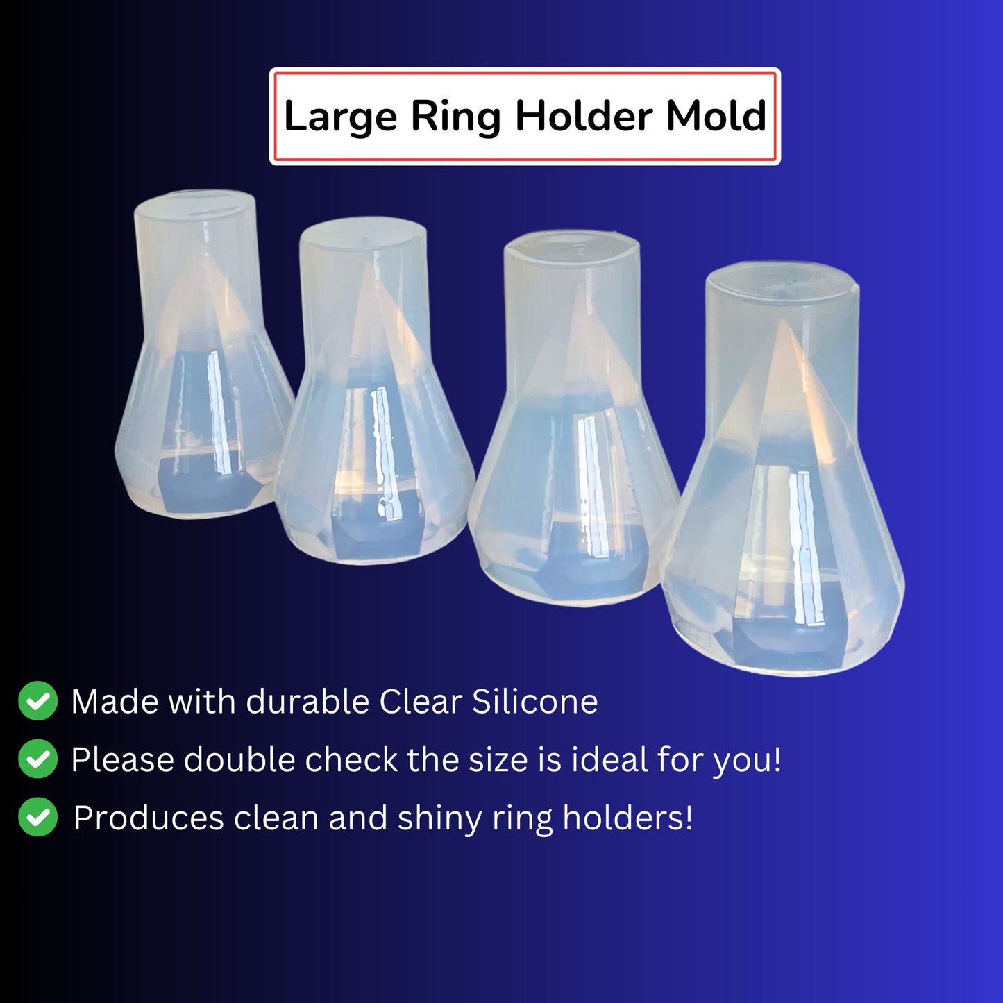 Large Ring Holder Mold, 5" Tall Ring Holder, Flower preservation Molds, Casting Molds, Classique Molds