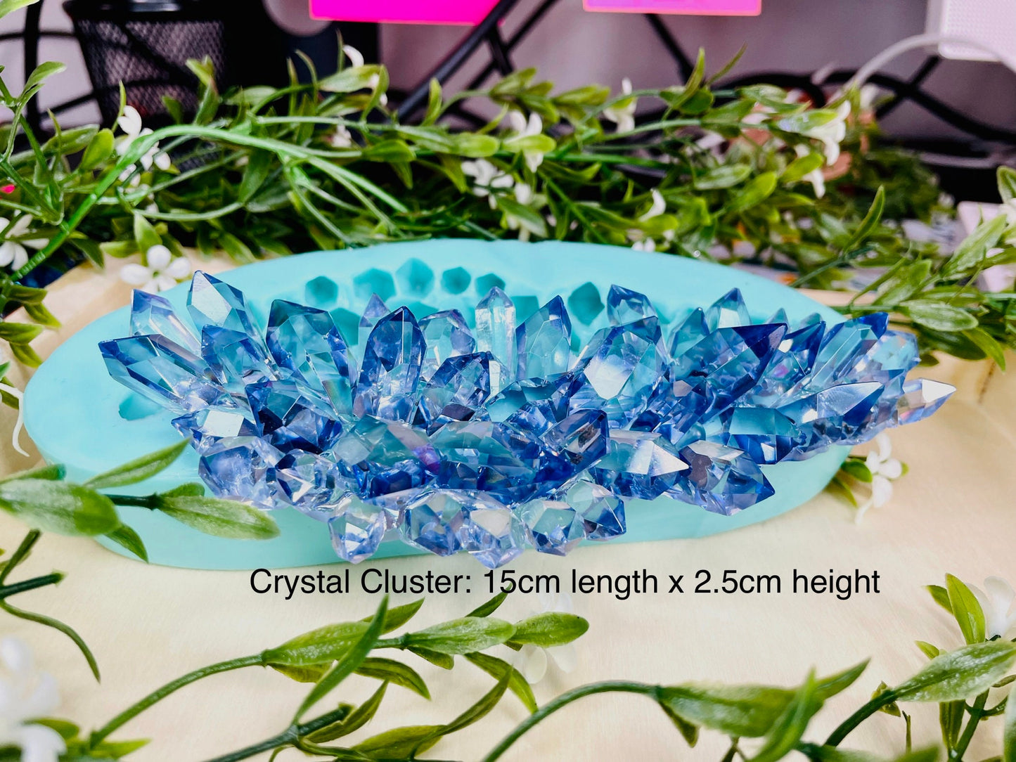 Long Crystal Cluster Mold || Platinum Silicone Mold || Crystal Mold || Resin Crystal Mold ||