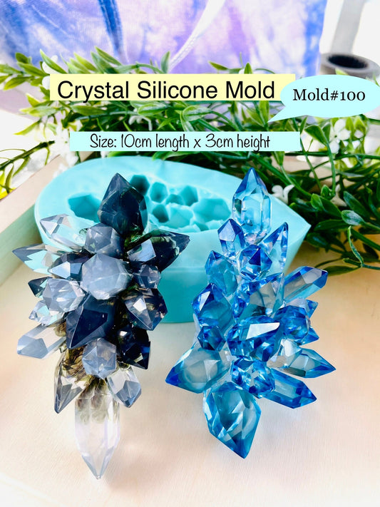 High quality crystal cluster silicone mold || resin crystal silicone mold || Crystal Mold || Mold#100