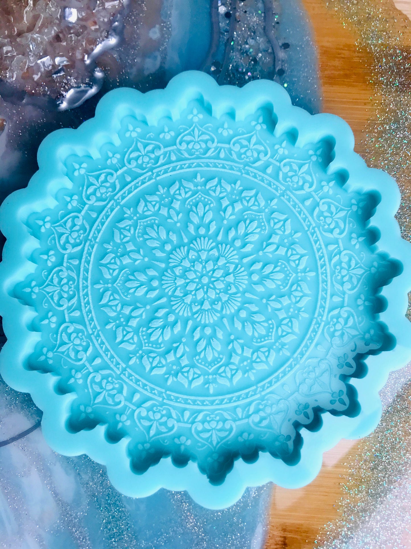 5” mandala silicone resin mold || Coaster silicone Mold