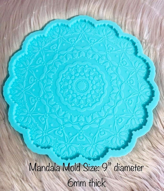 9” mandala silicone mold || mandala mold || resin silicone mould || large mandala mold || High Quality Silicone Mold ||
