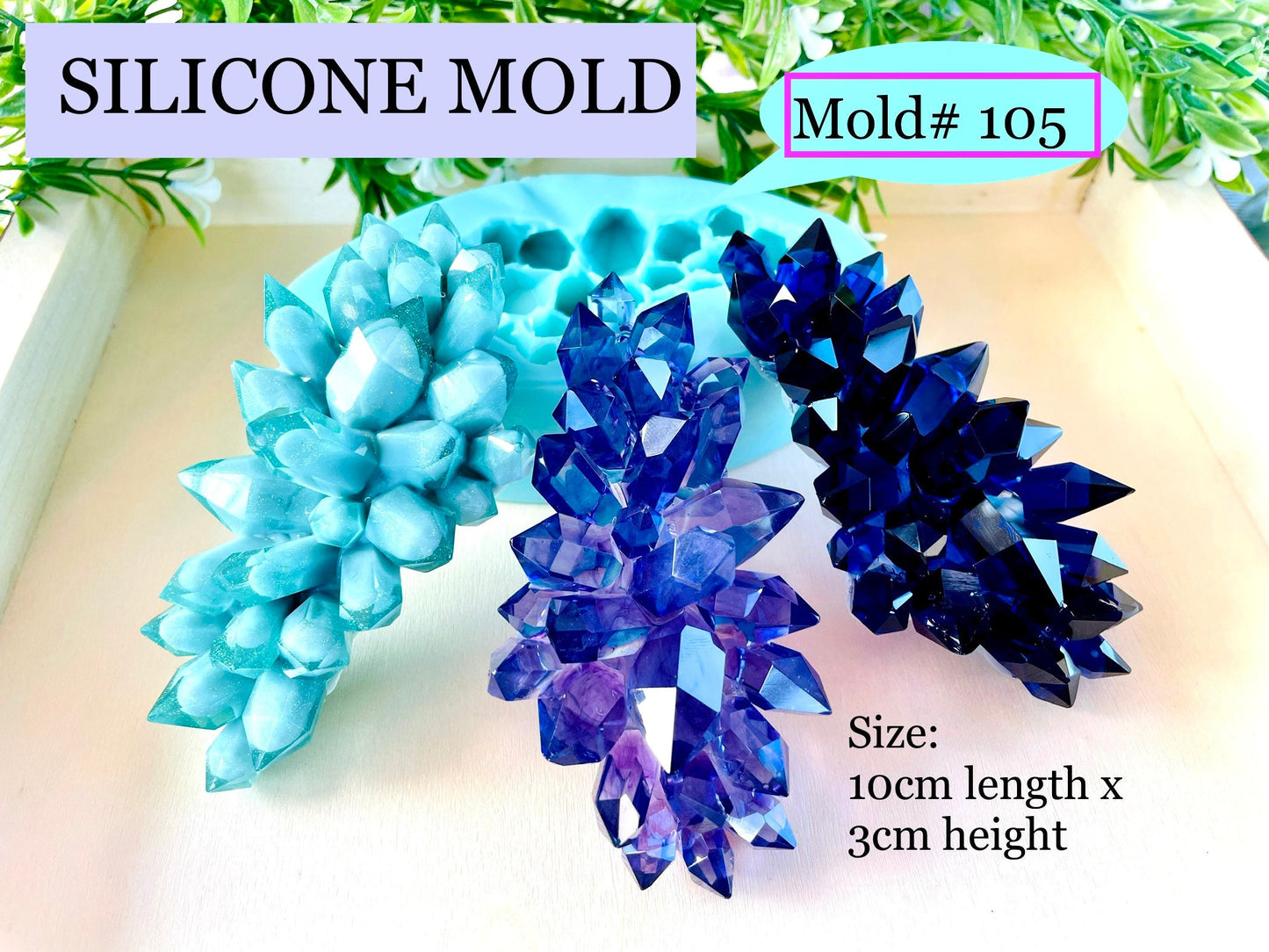 Resin Crystal Silicone Mold || Crystal Cluster Silicone Mold || Crystal Mold || Classique Molds# 105 ||