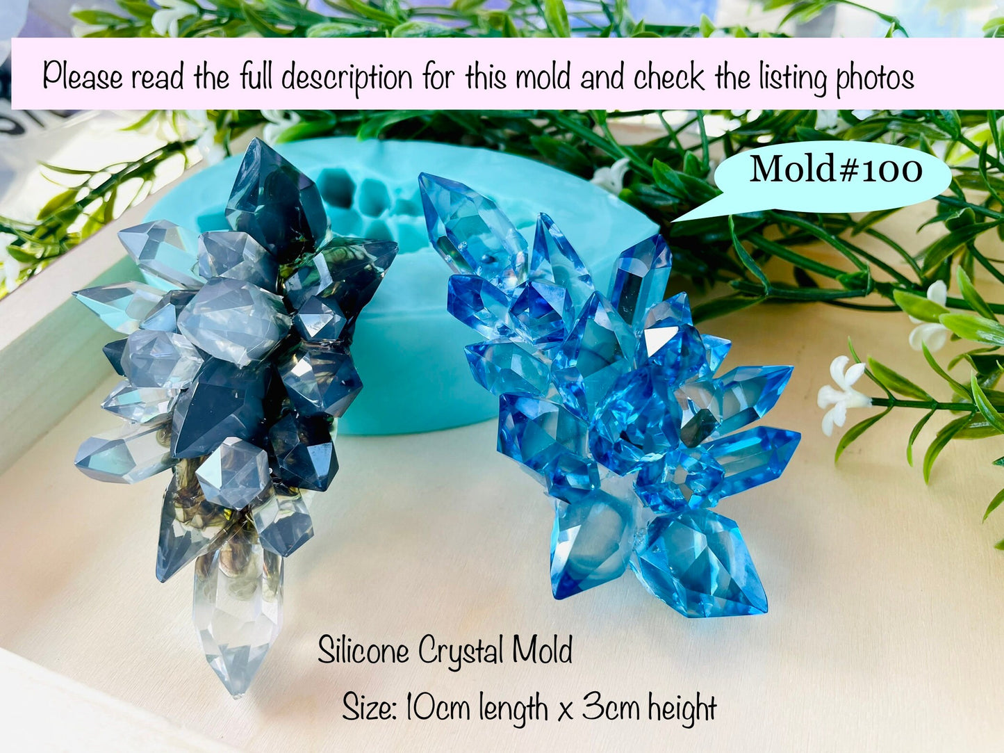 High quality crystal cluster silicone mold || resin crystal silicone mold || Crystal Mold || Mold#100