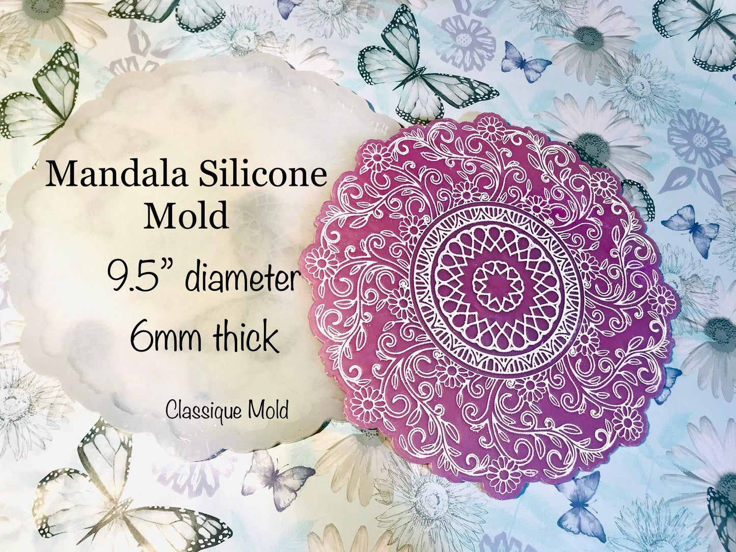 9.5” mandala silicone mold || High quality resin silicone mould || Silicone Mold ||