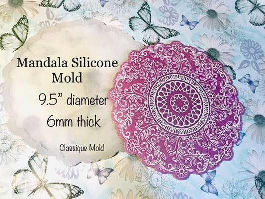 9.5” mandala silicone mold || High quality resin silicone mould || Silicone Mold ||