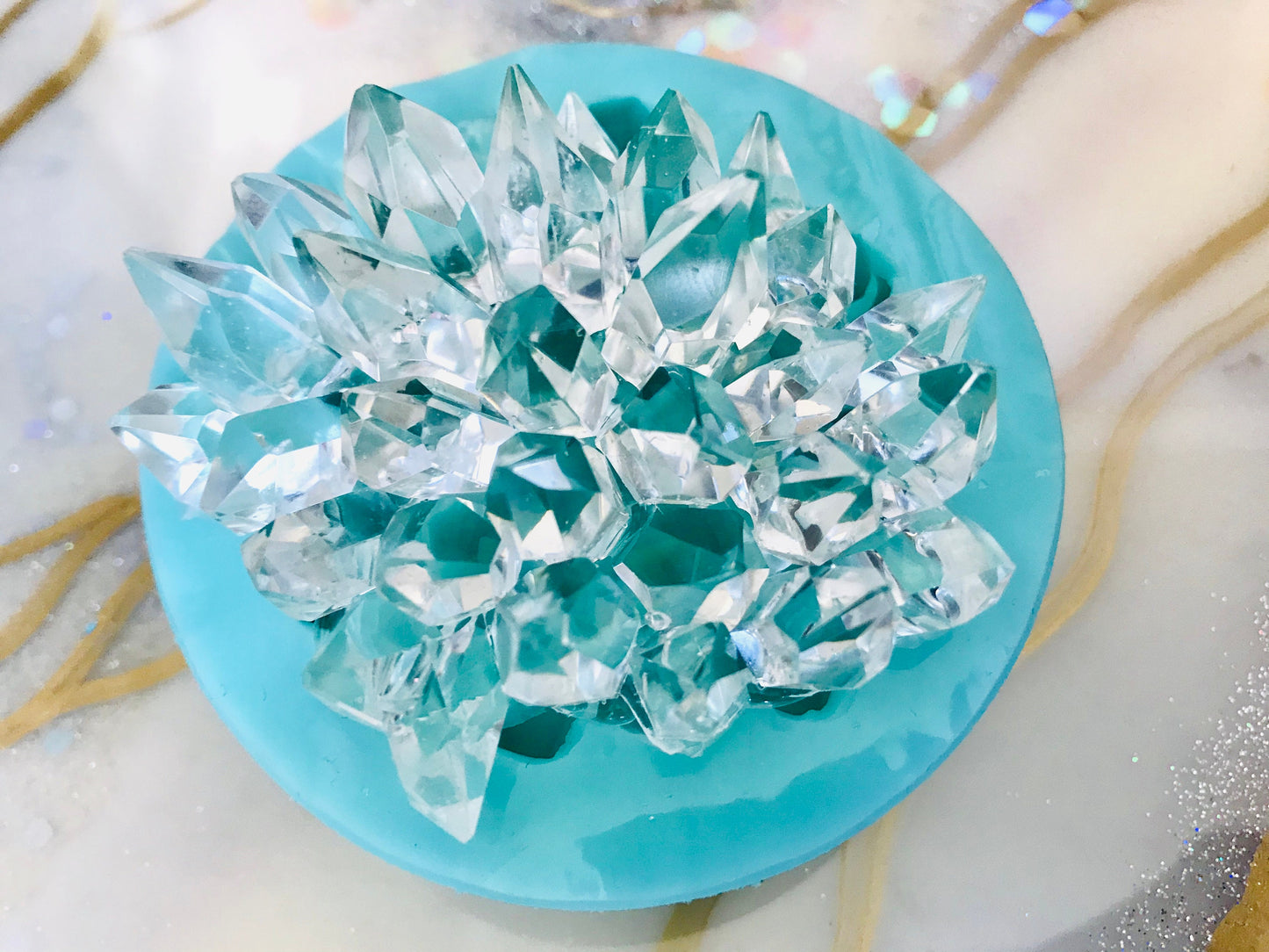 Crystal Cluster silicone mold|| High gloss shiny crystal mold || high quality mold