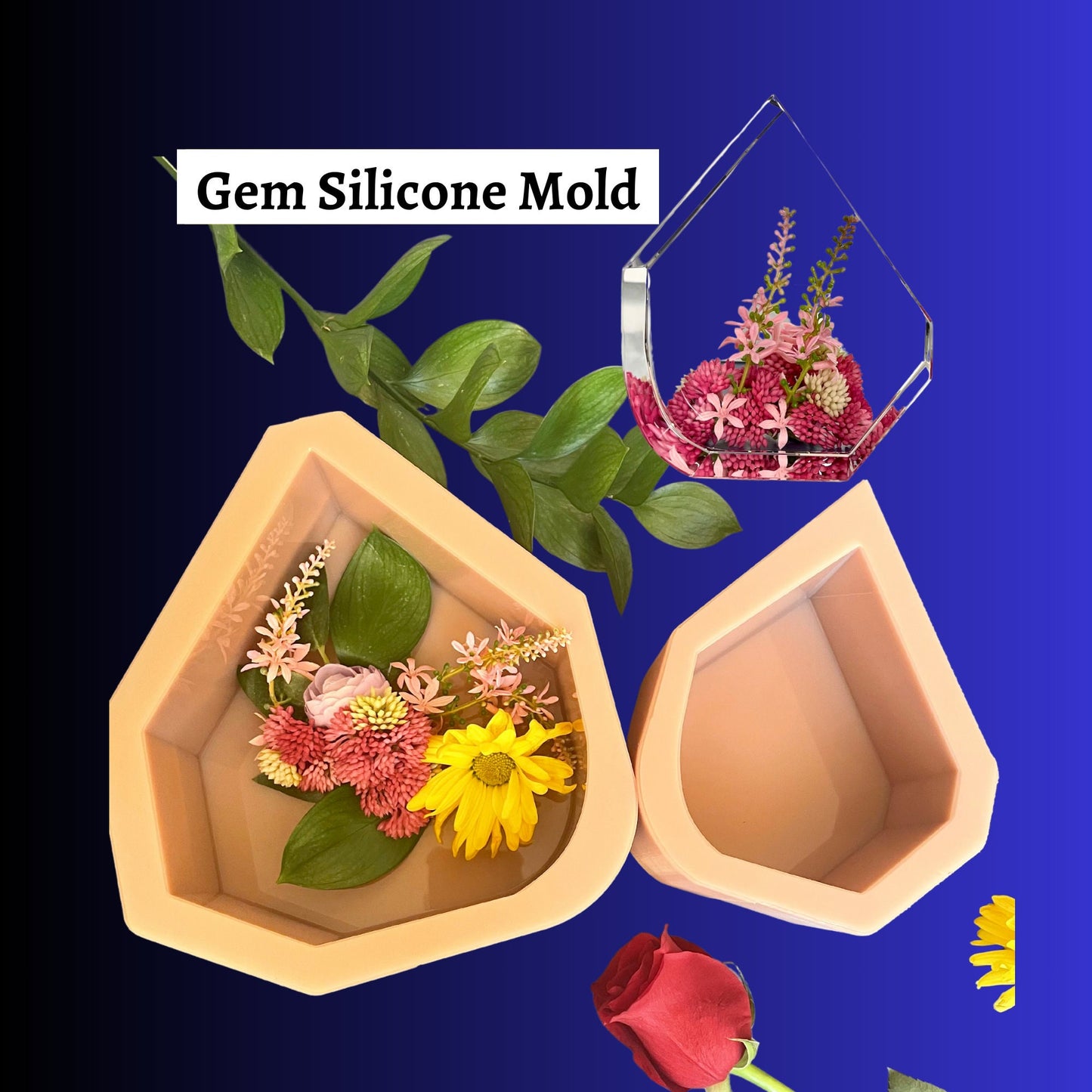Gem Deep casting mold, Large Silicone, High quality silicone, Professional Shiny molds, Deep Casting Molds