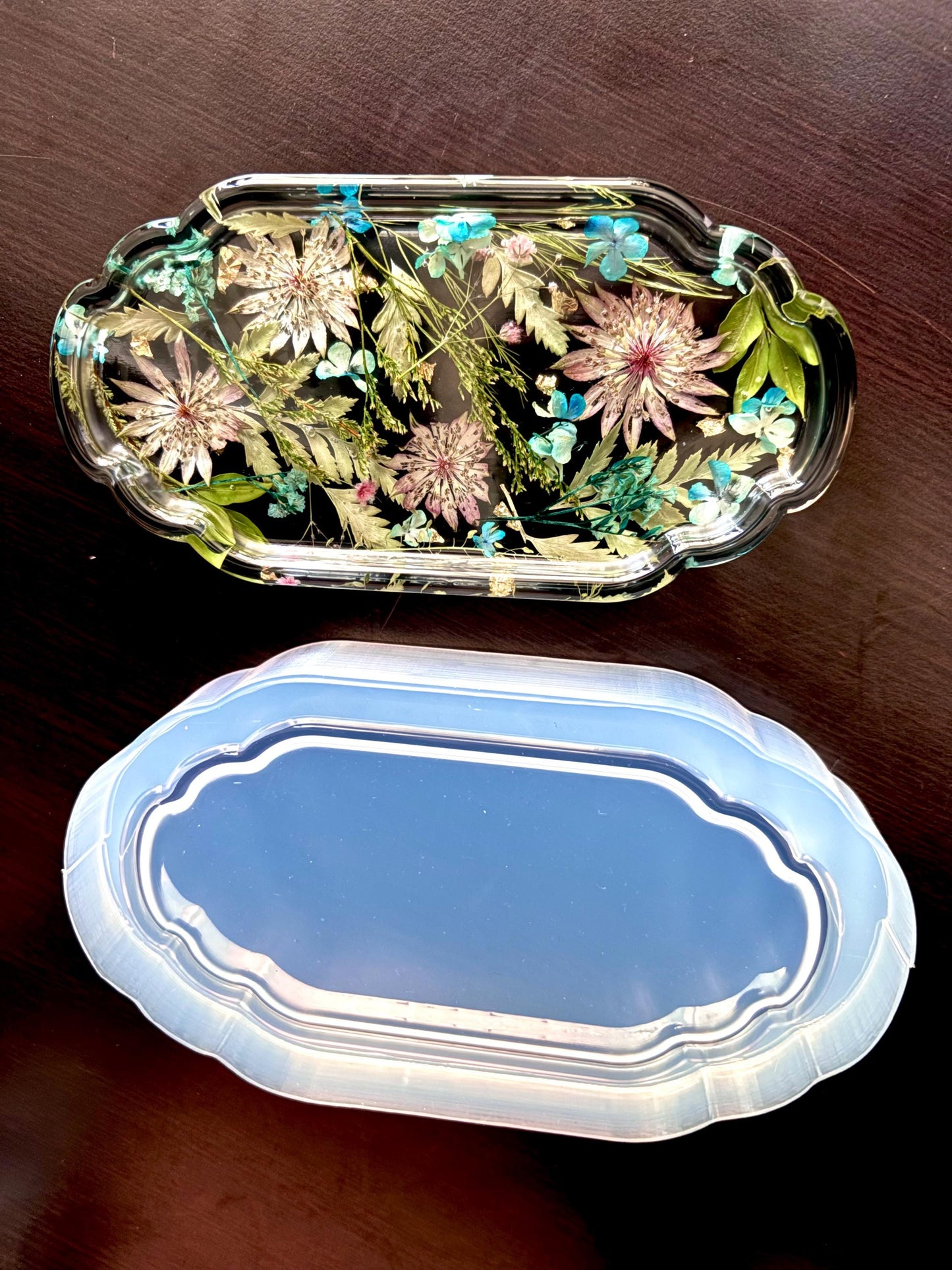 Victorian Tray Silicone Mold, Flower Preservation Mold, Resin Casting Mold