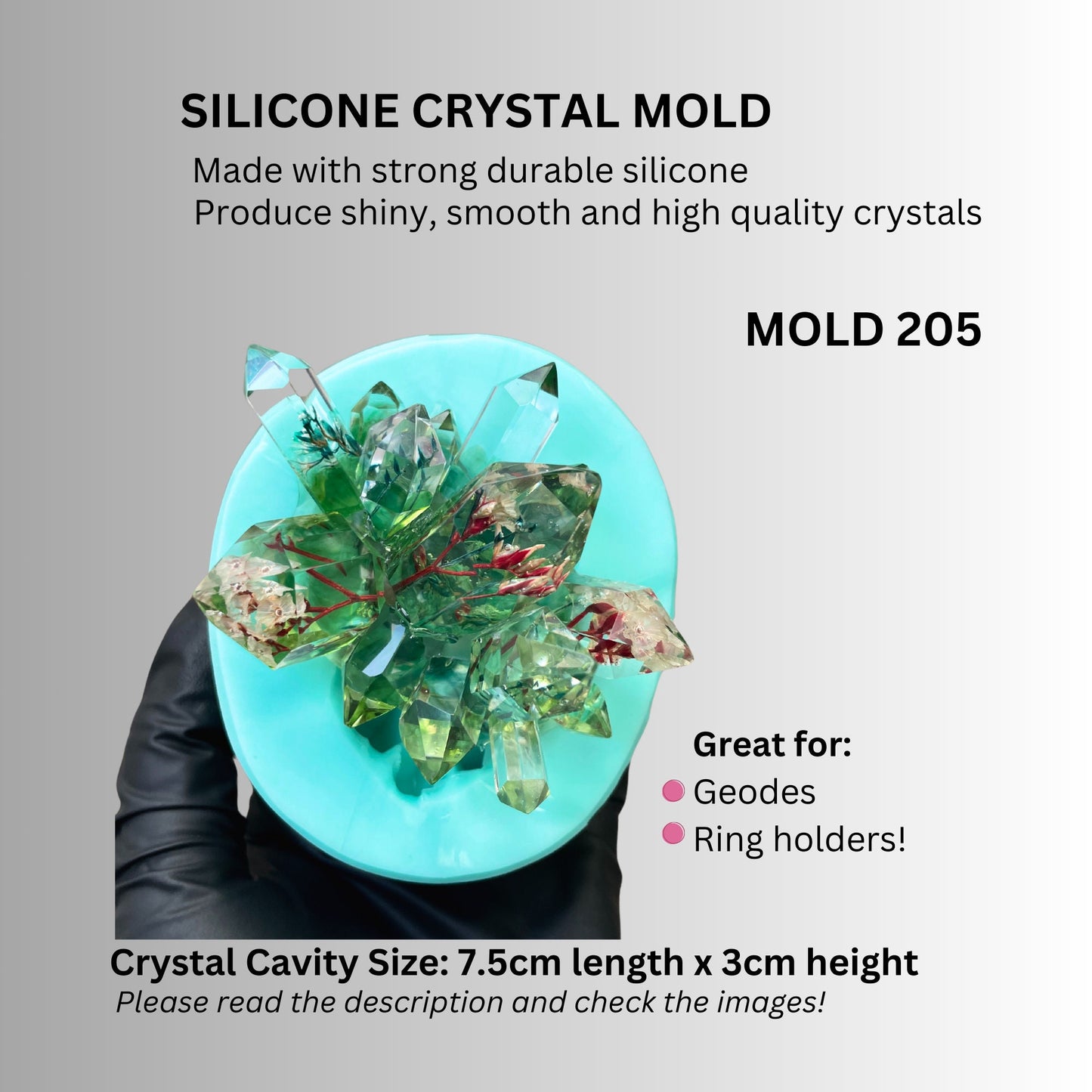Classique Mold 205 || Glossy Crystal Cluster Silicone Mold ||Classique Mold || Shiny Long Crystal Silicone Mold||