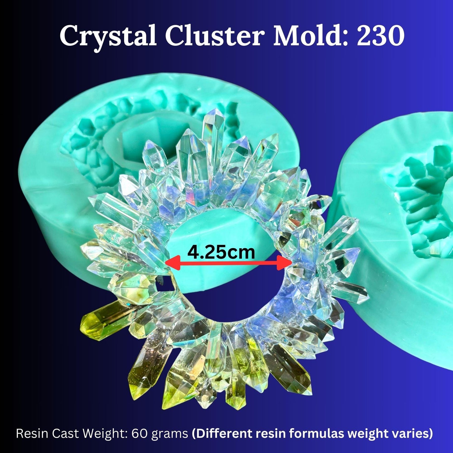 Crystal Cluster Silicone Mold 230 || Crystal silicone mold|| Resin Silicone moulds
