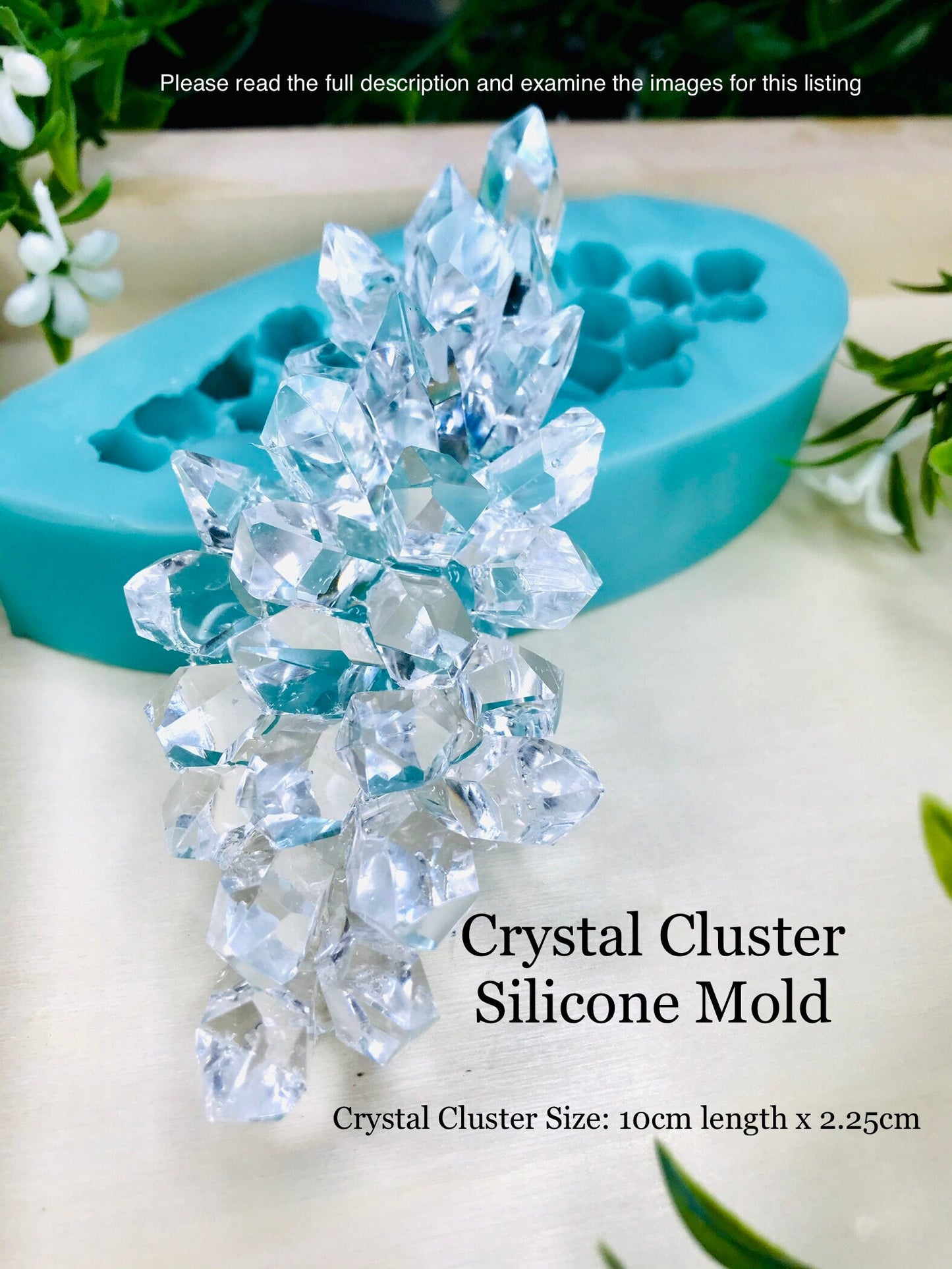 Glossy Crystal Cluster Silicone Mold || Classique Silicone Shiny Mold || Long Crystal Cluster Silicone Mold ||
