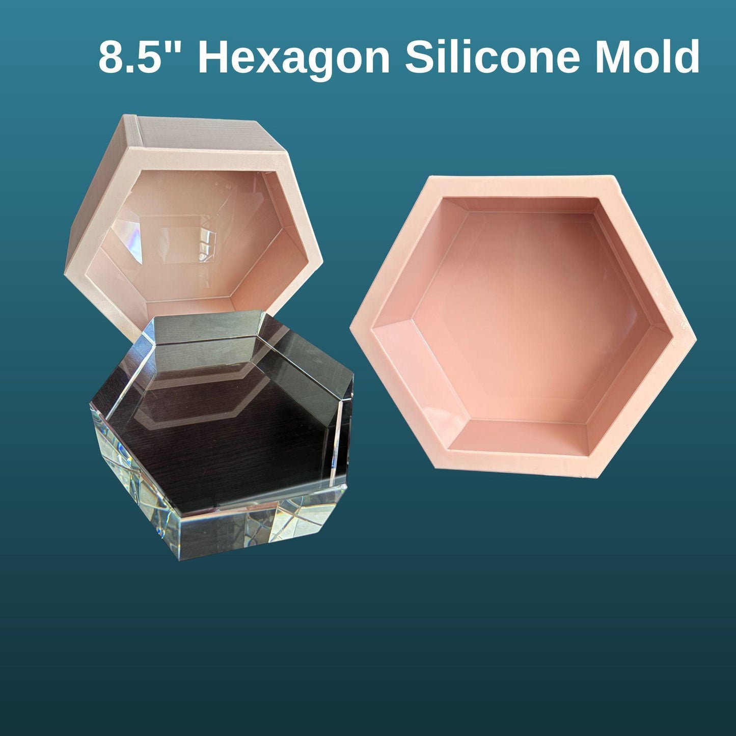 8.5" Hexagon Mold, 3" Deep Hexagon Silicone Molds, Flower Preservation Molds, Deep Casting Molds, Deep Resin Molds