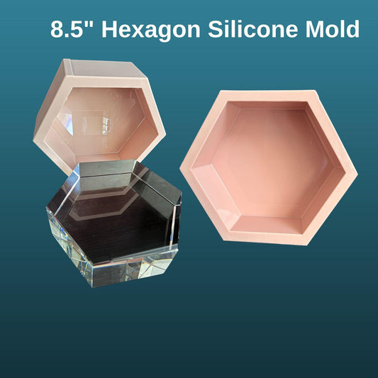 8.5" Hexagon Mold, 3" Deep Hexagon Silicone Molds, Flower Preservation Molds, Deep Casting Molds, Deep Resin Molds