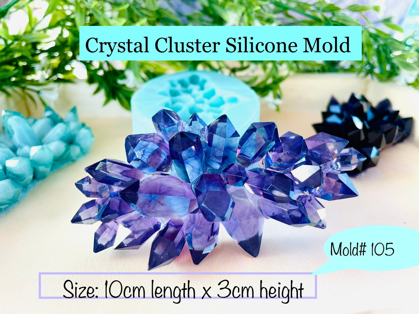 Resin Crystal Silicone Mold || Crystal Cluster Silicone Mold || Crystal Mold || Classique Molds# 105 ||
