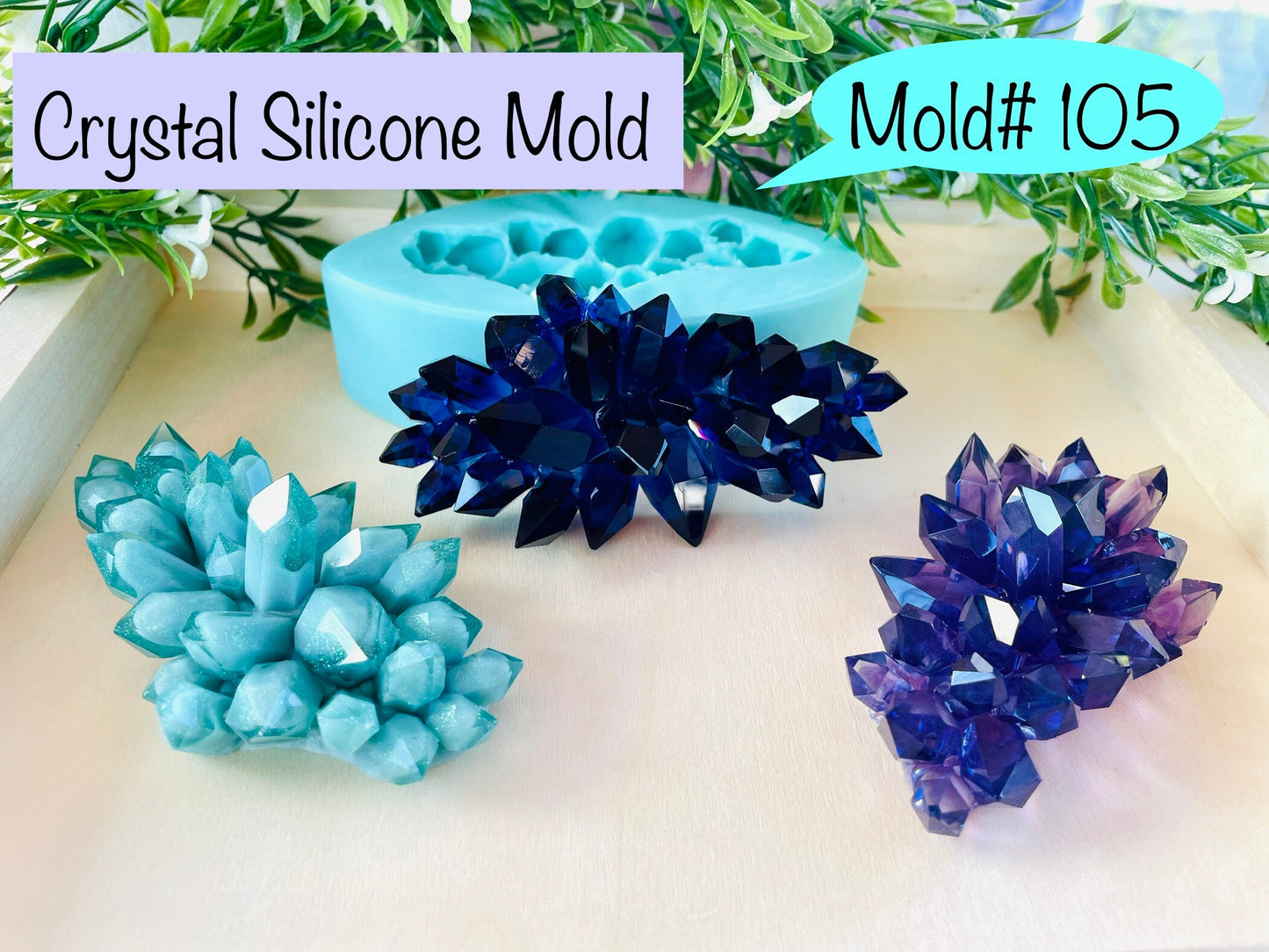 Resin Crystal Silicone Mold || Crystal Cluster Silicone Mold || Crystal Mold || Classique Molds# 105 ||