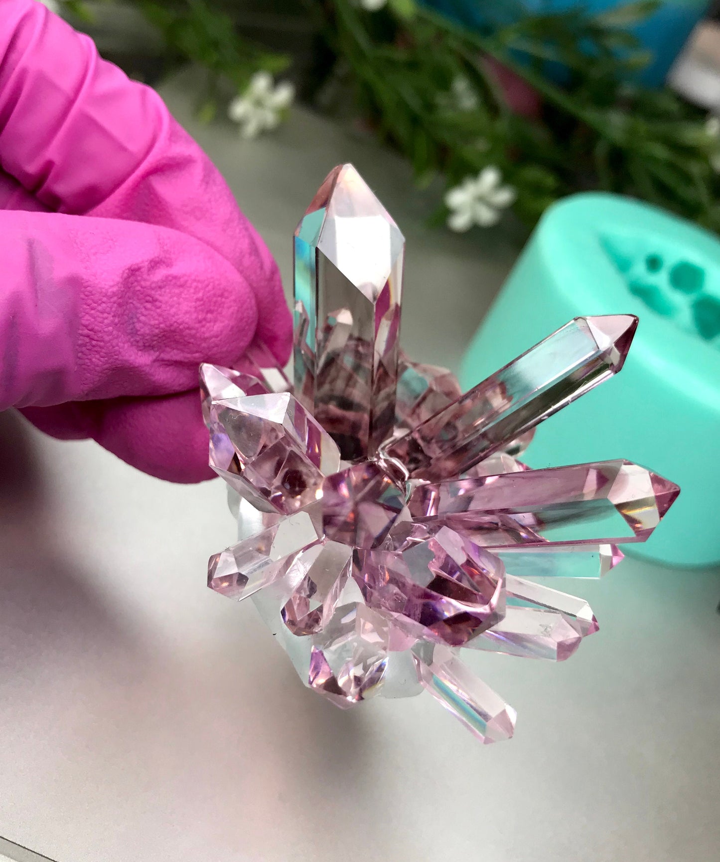 Shiny Crystal Cluster Silicone Mold, Classique Mold 175, Resin Crystal Mold