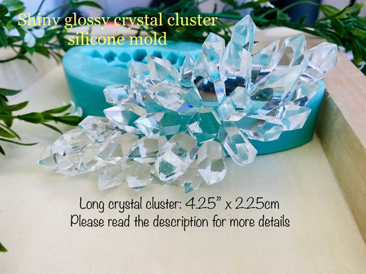 Glossy Crystal Cluster Silicone Mold ||Classique Mold || Shiny Long Crystal Silicone Mold||