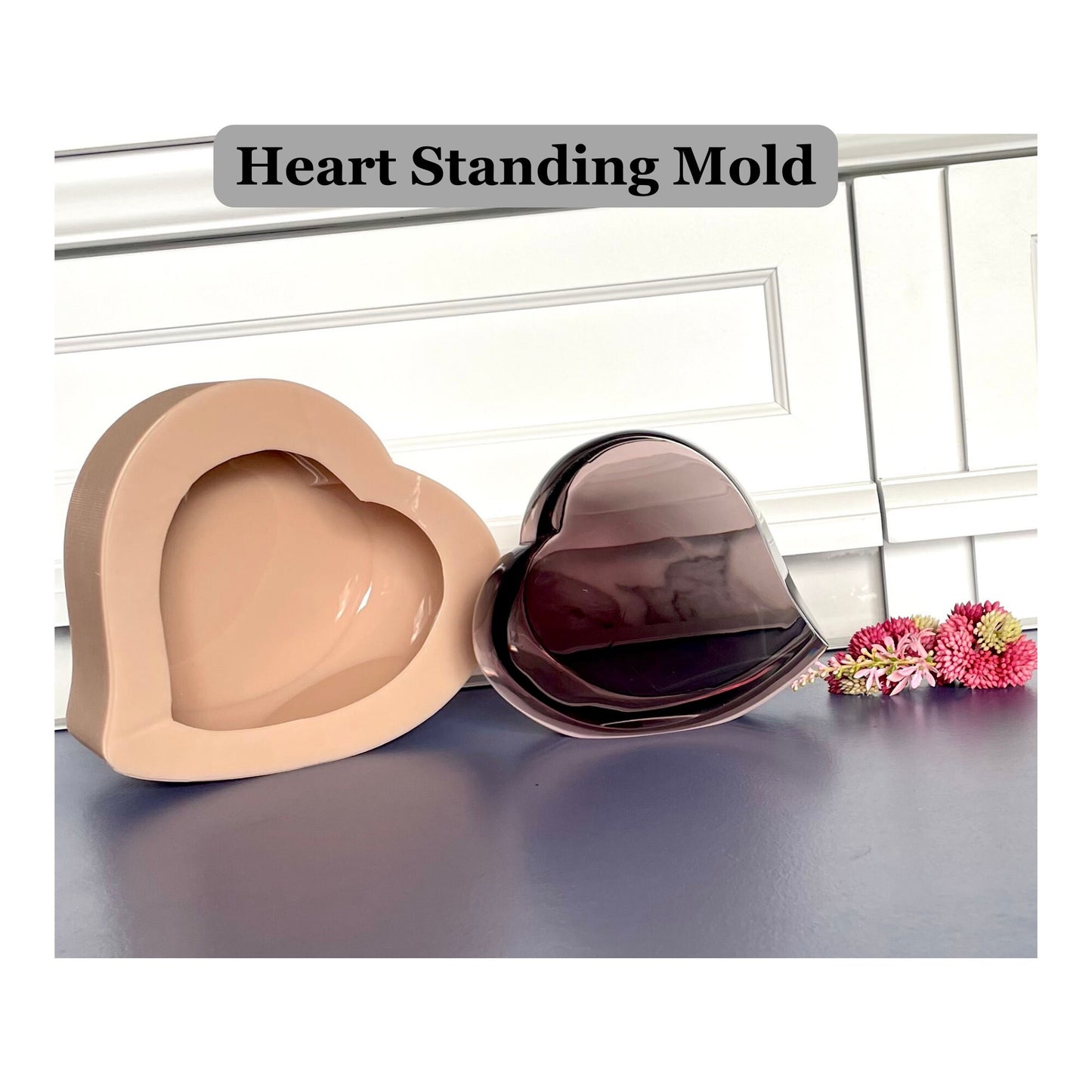 Resin heart silicone molds, Mini heart mold, deep silicone heart mold, resin casting mold, Classique Molds, Flower preservation molds