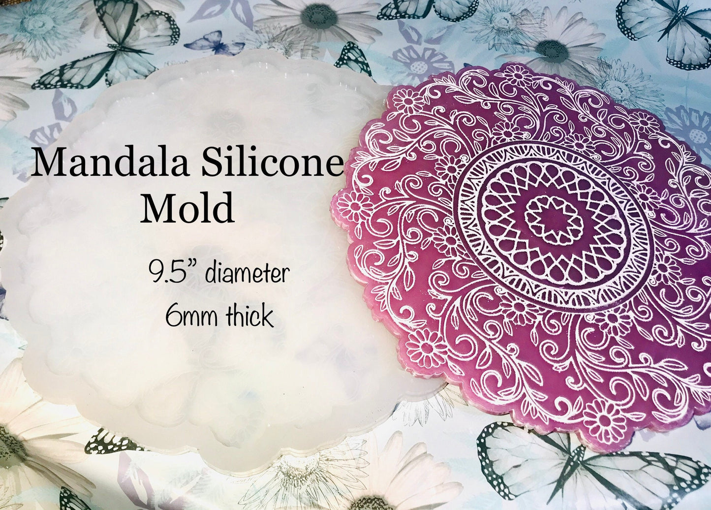 9.5” mandala silicone mold || High quality resin silicone mould || Silicone Mold ||