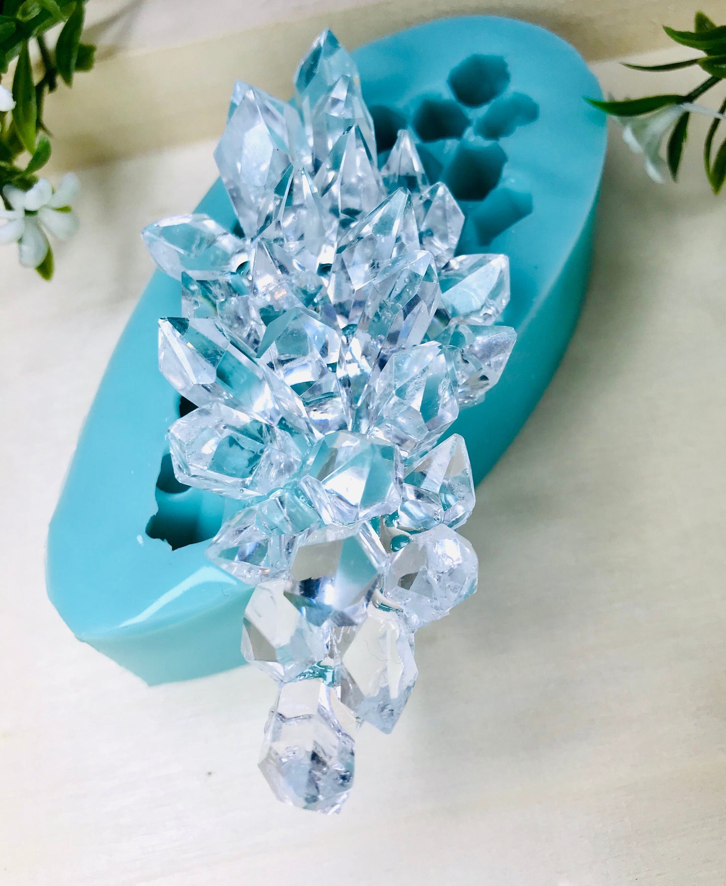 Glossy Crystal Cluster Silicone Mold || Classique Silicone Shiny Mold || Long Crystal Cluster Silicone Mold ||